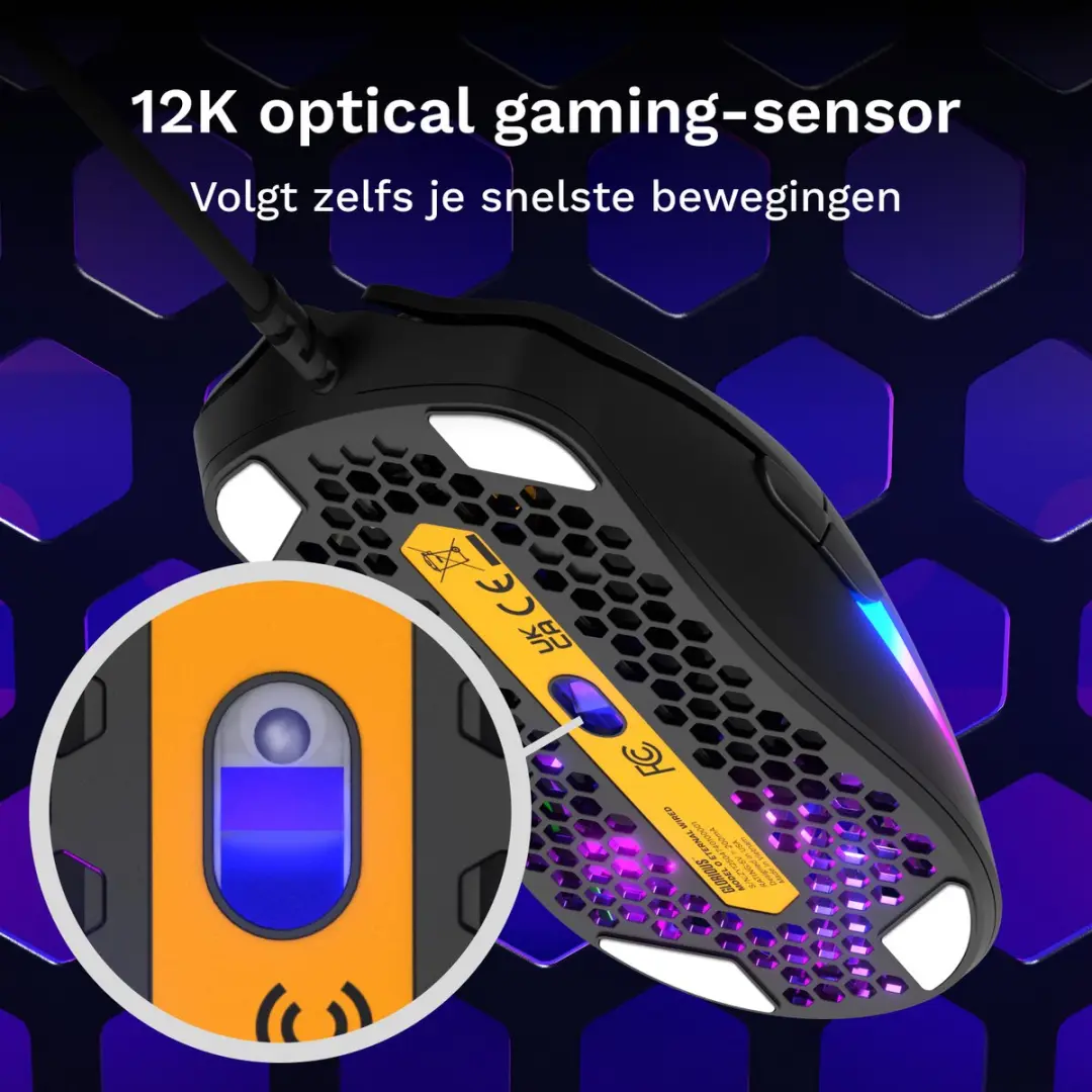 Glorious Model O Eternal GLO-OE-W-BLK Gaming Muis - 12K DPI - 55g - Zwart