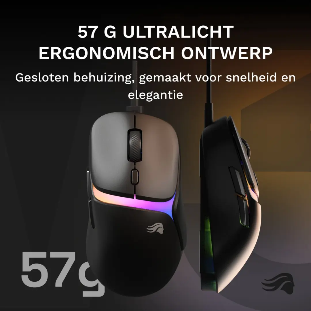 Glorious PC Gaming Race D3 BAMF Gamingmuis - Zwart