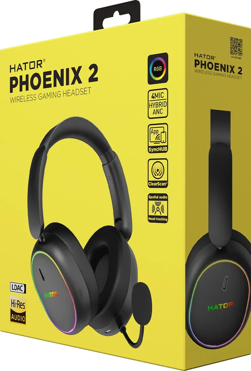 HATOR Phoenix 2 ESH40 Gaming Headset - Bedraad & Draadloos - USB Type-C/A - Bluetooth