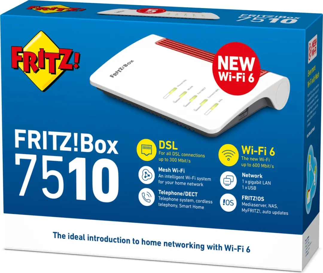 FRITZ!Box 7510 AX Draadloze Router - 600 Mbps