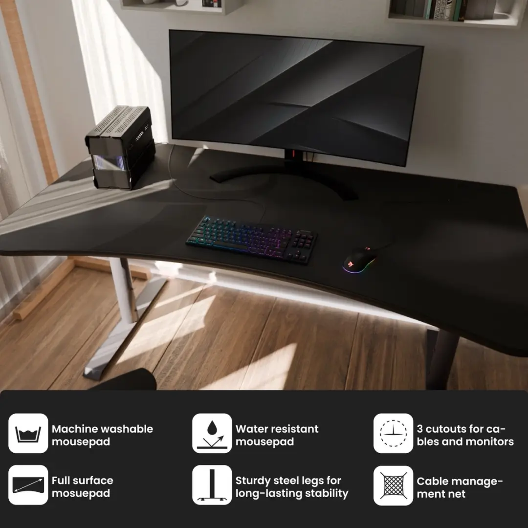 Arozzi Arena Gaming Bureau Muismat 160cm - Gunmetal