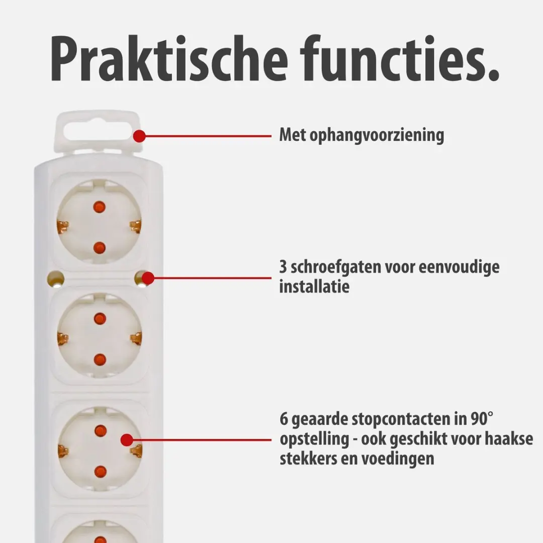 Brennenstuhl Comfort-Line Plus Stekkerdoos 6-voudig - 3500W - Wit