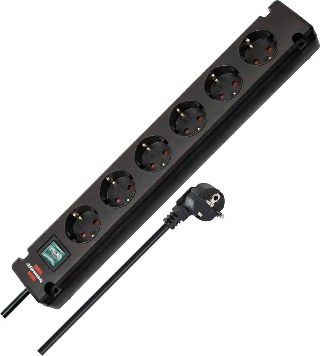 Brennenstuhl Bremounta Stekkerdoos 6-voudig - 3500W - Wandmontage - Zwart