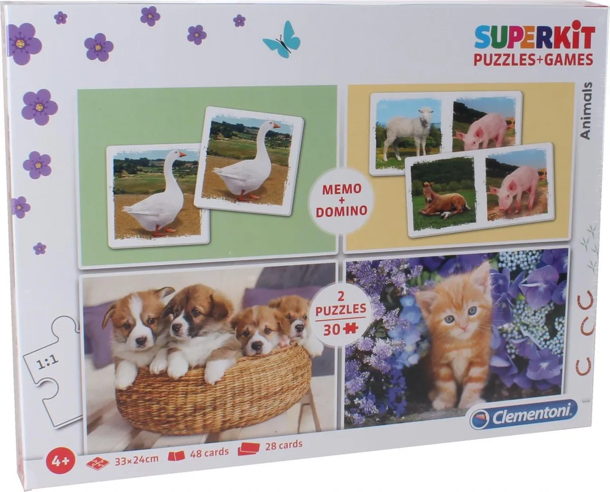Clementoni Puzzel Superkit Animals 4-in-1 60 Stuks