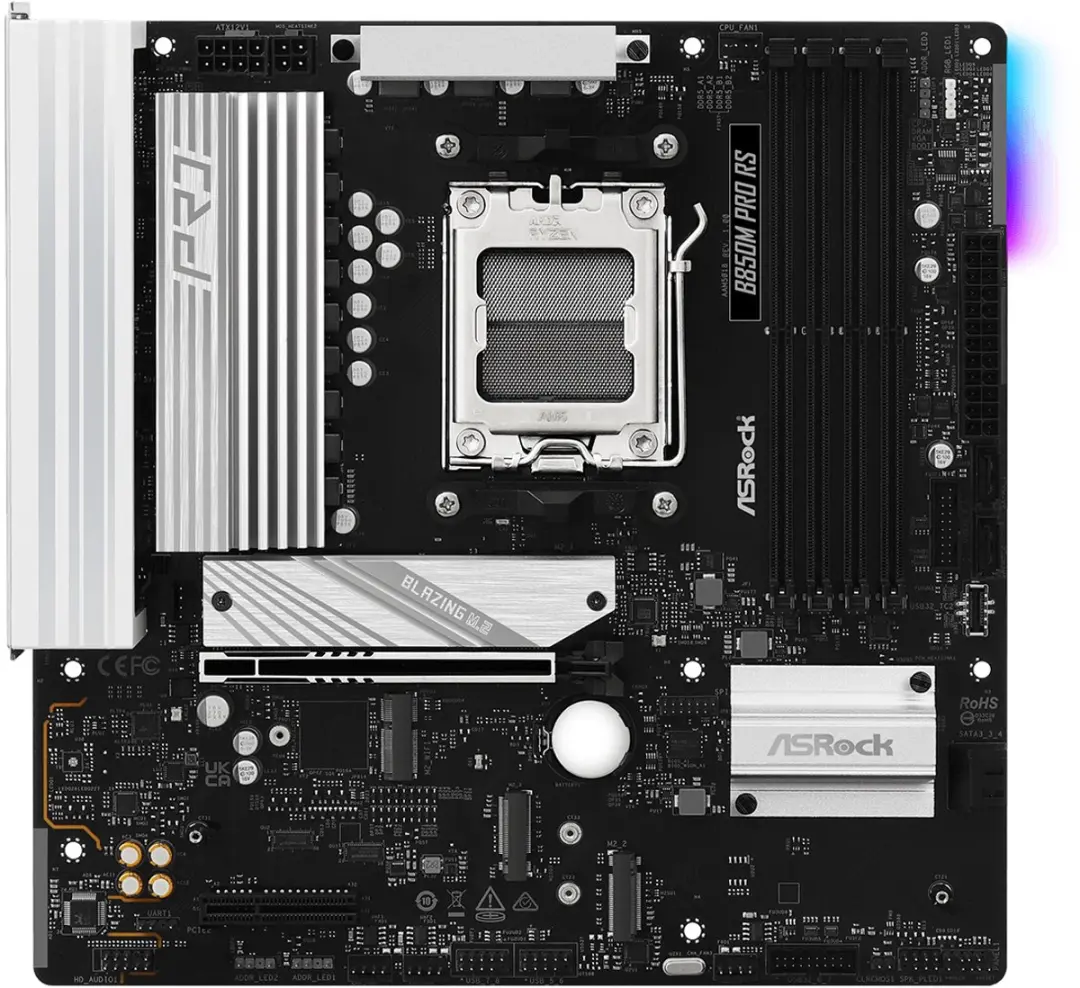 ASRock B850M Pro RS Moederbord - AM5 - DDR5 - 4x M.2