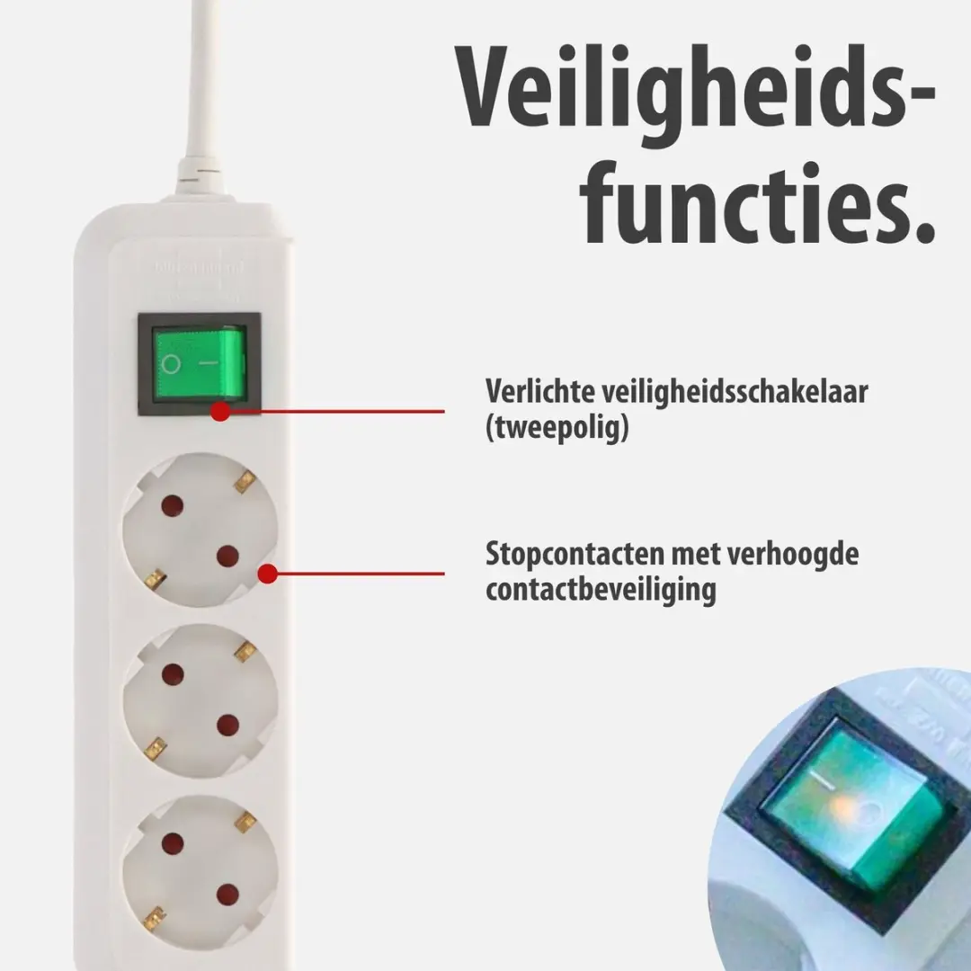 Brennenstuhl Eco-Line 3-voudige stekkerdoos 3500W - wit