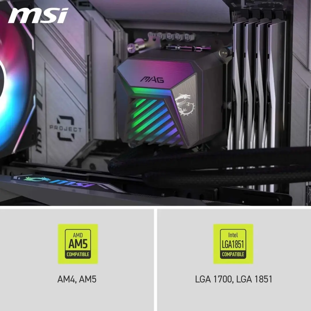 MSI MAG CORELIQUID A15 240 ARGB Waterkoeling - 2x120mm - Zwart