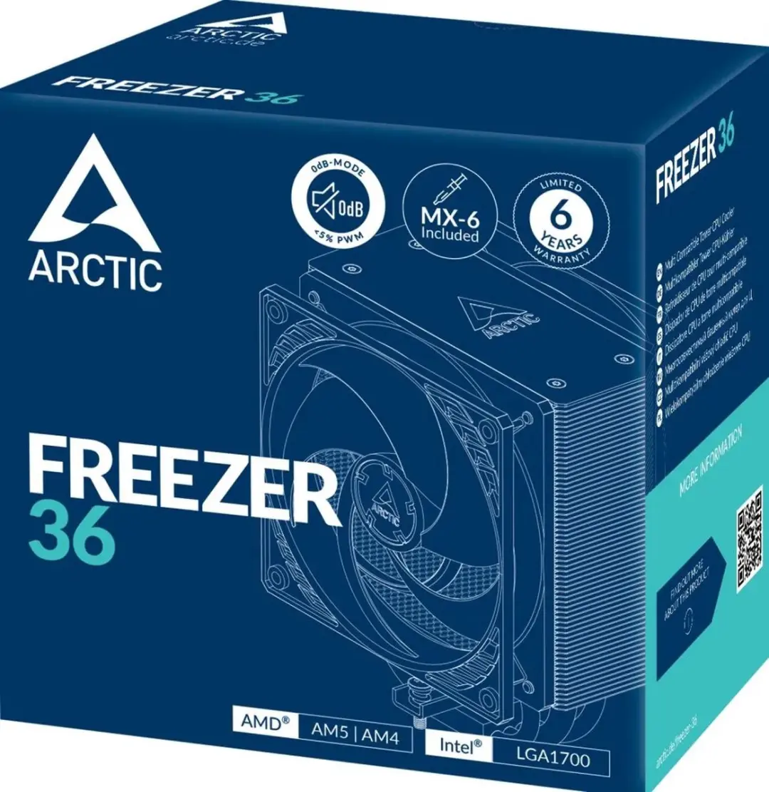 Arctic Freezer 36 ACFRE00121A Processor Koeler - 120mm PWM - Zwart