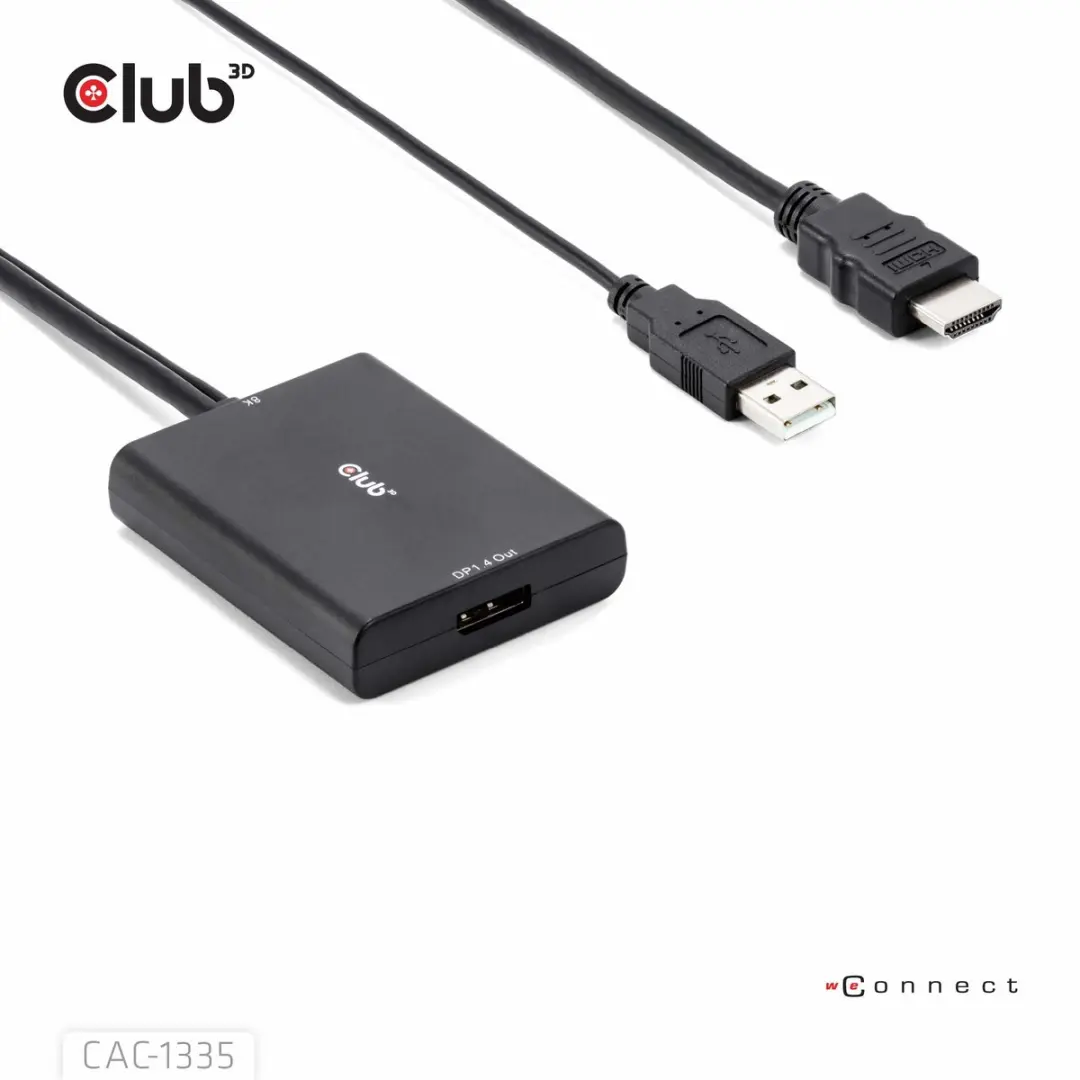 Club 3D CAC-1335 HDMI naar DisplayPort Adapter - 4K120Hz/8K30Hz - Zwart - afbeelding 6 van 6