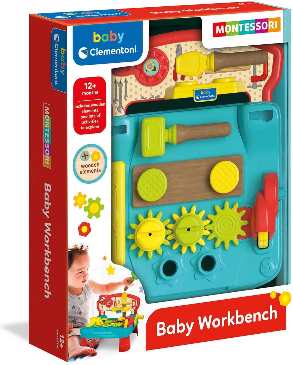 Clementoni Baby Werkbank Montessori Speelgoed 17968 - Multicolor