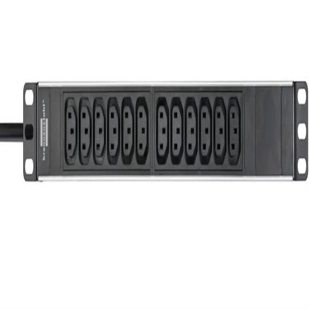 Brennenstuhl Alu-Line 19" Stekkerdoos 12-voudig 2m - Zilver/Zwart