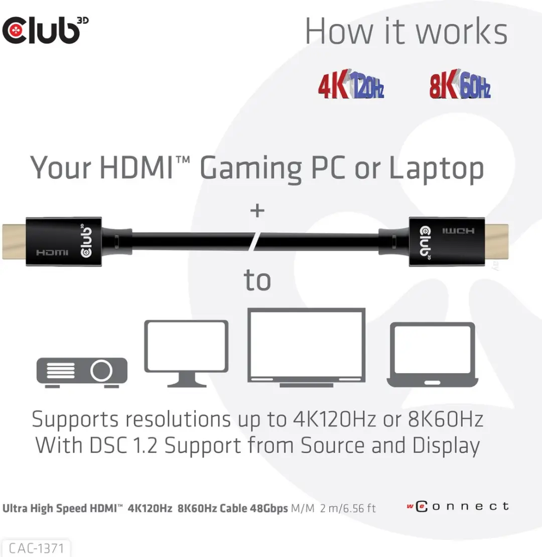 Club3D CAC-1371 HDMI-kabel 1m