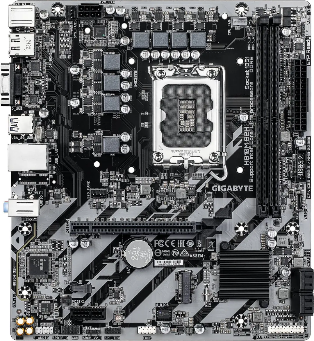 Gigabyte H810M S2H Moederbord - Intel DDR5 - Matx