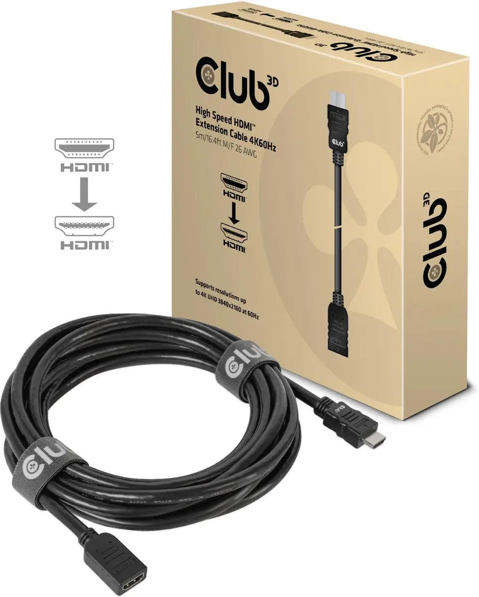 Club3D High Speed HDMI Verlengkabel 4K60Hz M/F 5m