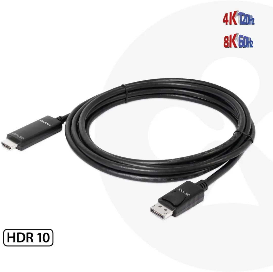 Club 3D DisplayPort 1.4 naar HDMI 4K120Hz Kabel 3m - Zwart