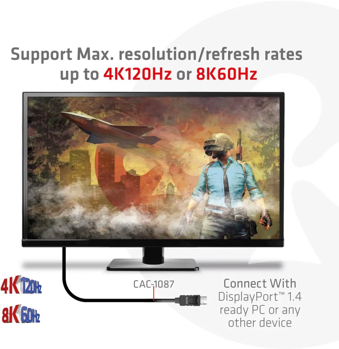 Club 3D DisplayPort 1.4 naar HDMI 4K120Hz Kabel 3m - Zwart