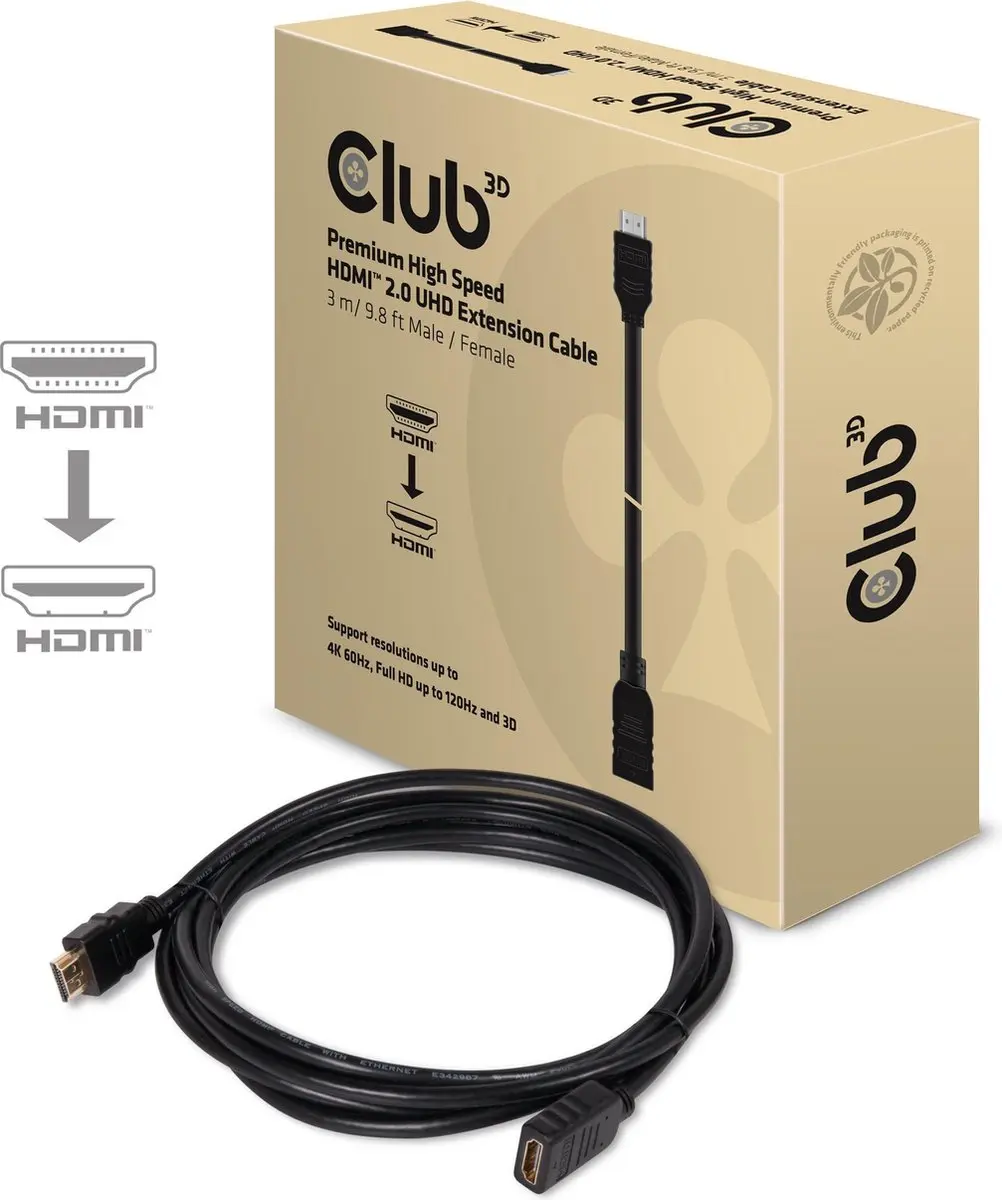 Club3D HDMI 2.0 Verlengkabel 3m