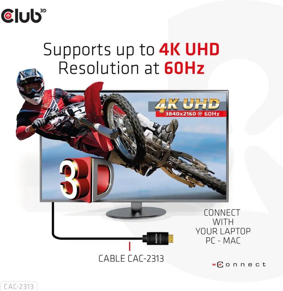 Club 3D HDMI 2.0 Kabel 4K60Hz 10m - Zwart