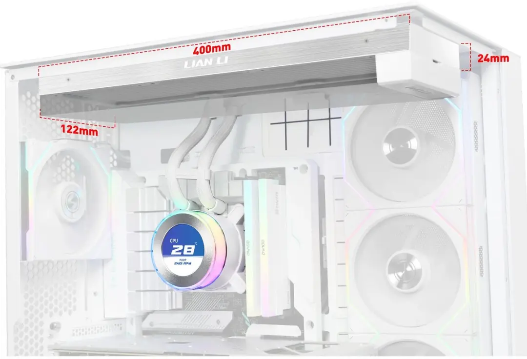 Lian Li Hydroshift II LCD-C 360N Processor Koeler - 360mm - Wit