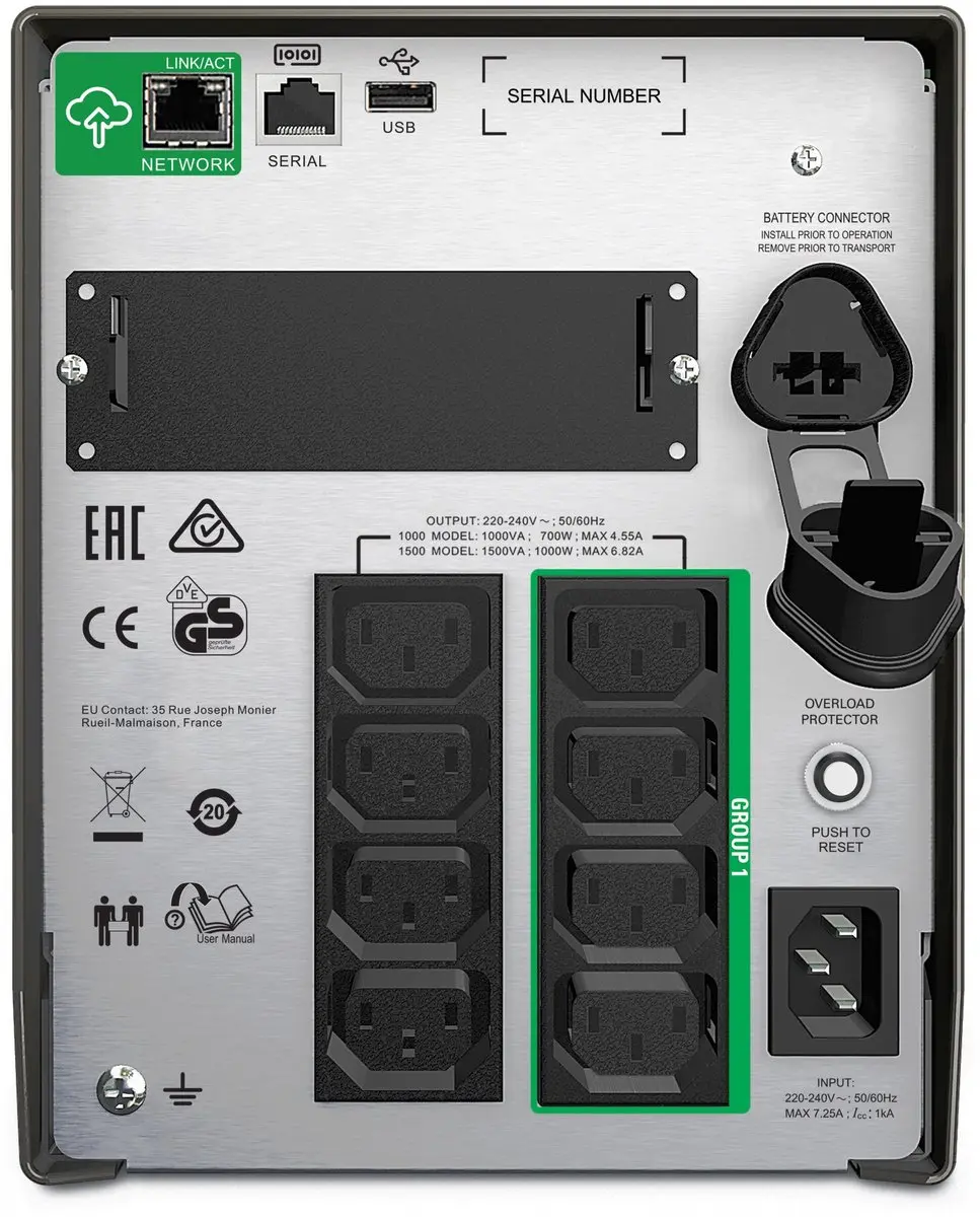 APC Smart-UPS SMT1000IC Noodstroomvoeding 1000VA