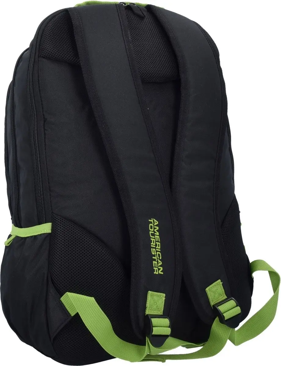 American Tourister Urban Groove UG4 Rugzak 27L - 15 inch Laptopvak - Zwart/Limoengroen - afbeelding 6 van 6