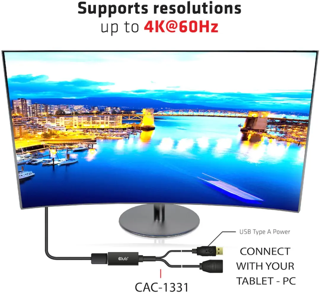 Club 3D CAC-1331 HDMI naar DisplayPort Adapter 4K60Hz - Zwart