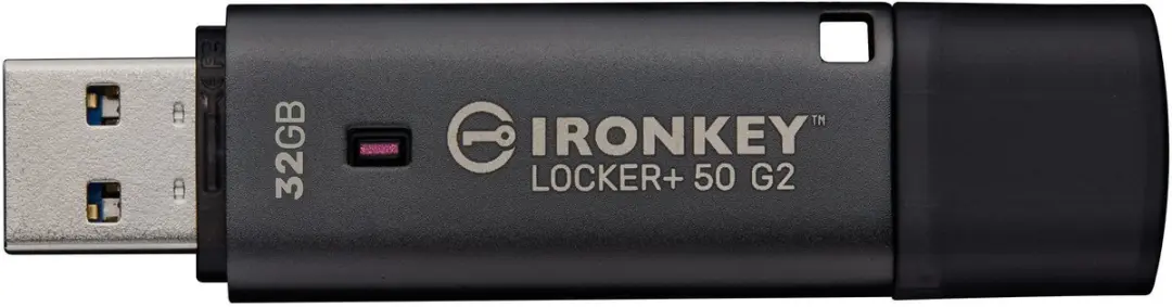 Kingston IronKey Locker Plus 50 G2 IKLP50G2/32GB - 32GB - Zwart