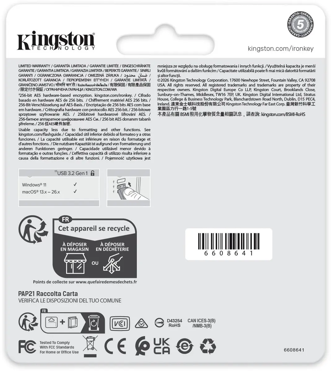 Kingston IronKey Locker Plus 50 G2 IKLP50G2/32GB - 32GB - Zwart - afbeelding 6 van 6
