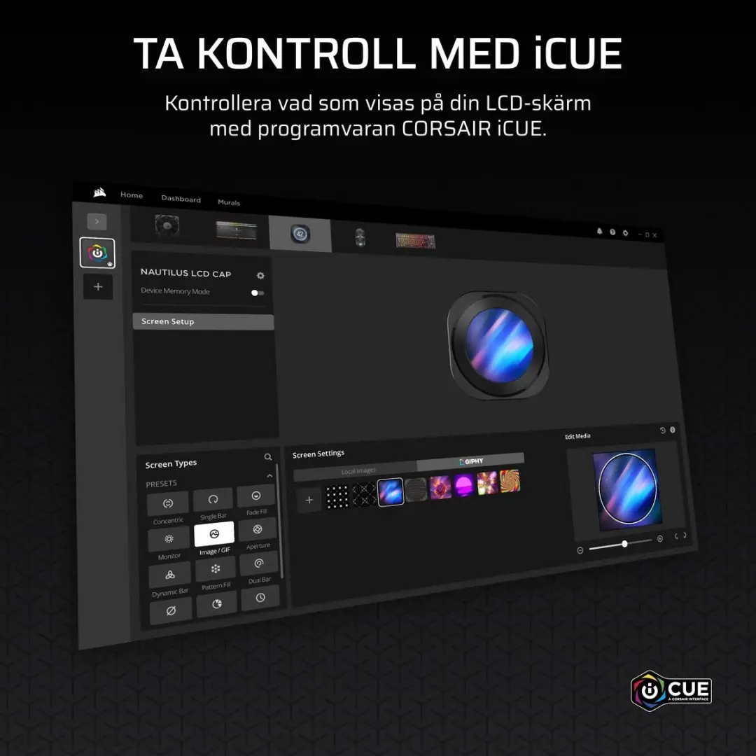 Corsair Nautilus 240 RS LCD Vloeistofkoelset - Zwart
