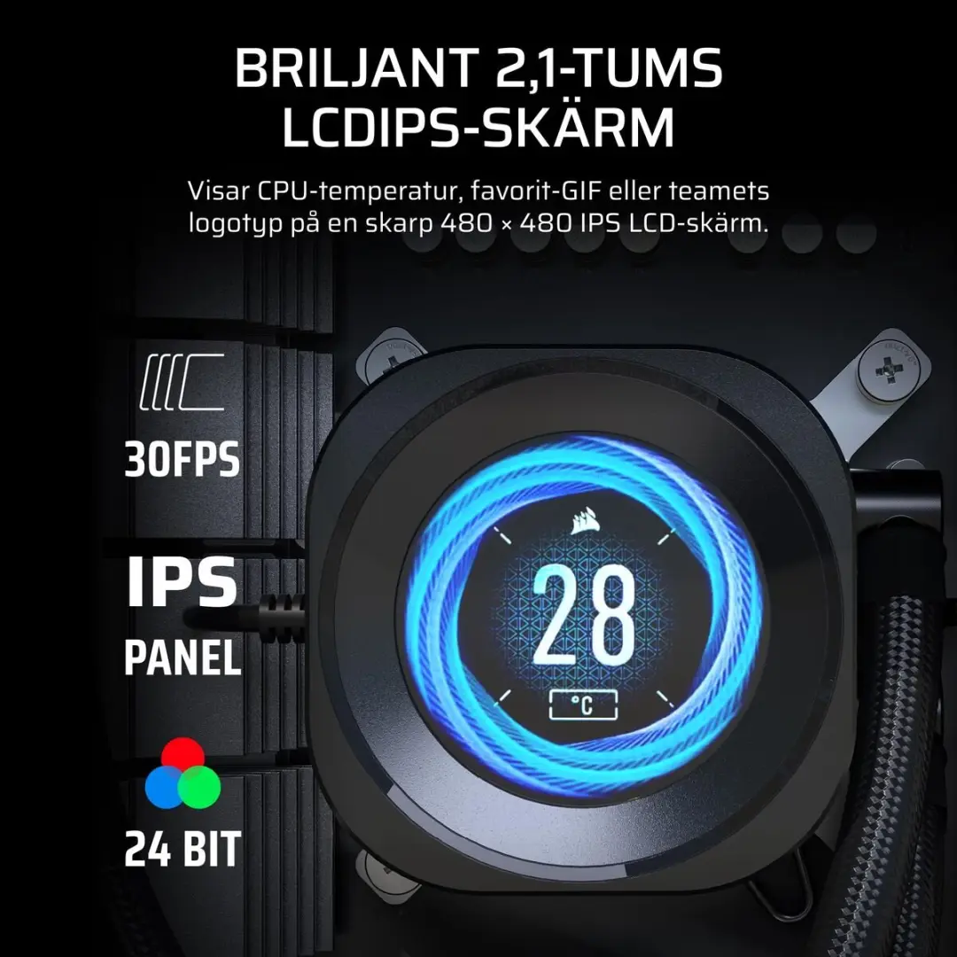 Corsair Nautilus 240 RS LCD Vloeistofkoelset - Zwart