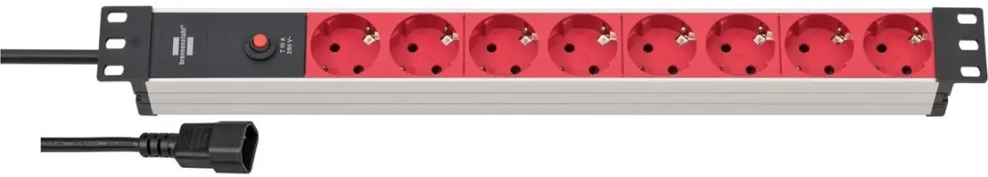 Brennenstuhl Alu-Line 19" Contactdoosstrook 8-voudig
