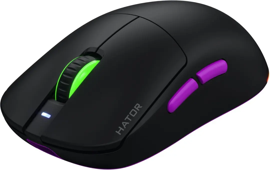 HATOR Quasar 3 Ultra 8K HTM770 Gaming Muis - Ambidextrous - 30.000 DPI - Zwart/Violet
