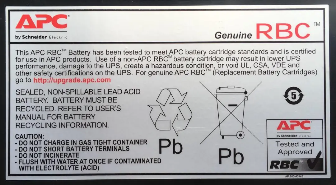 APC APCRBC124 UPS Batterij - 9000mAh