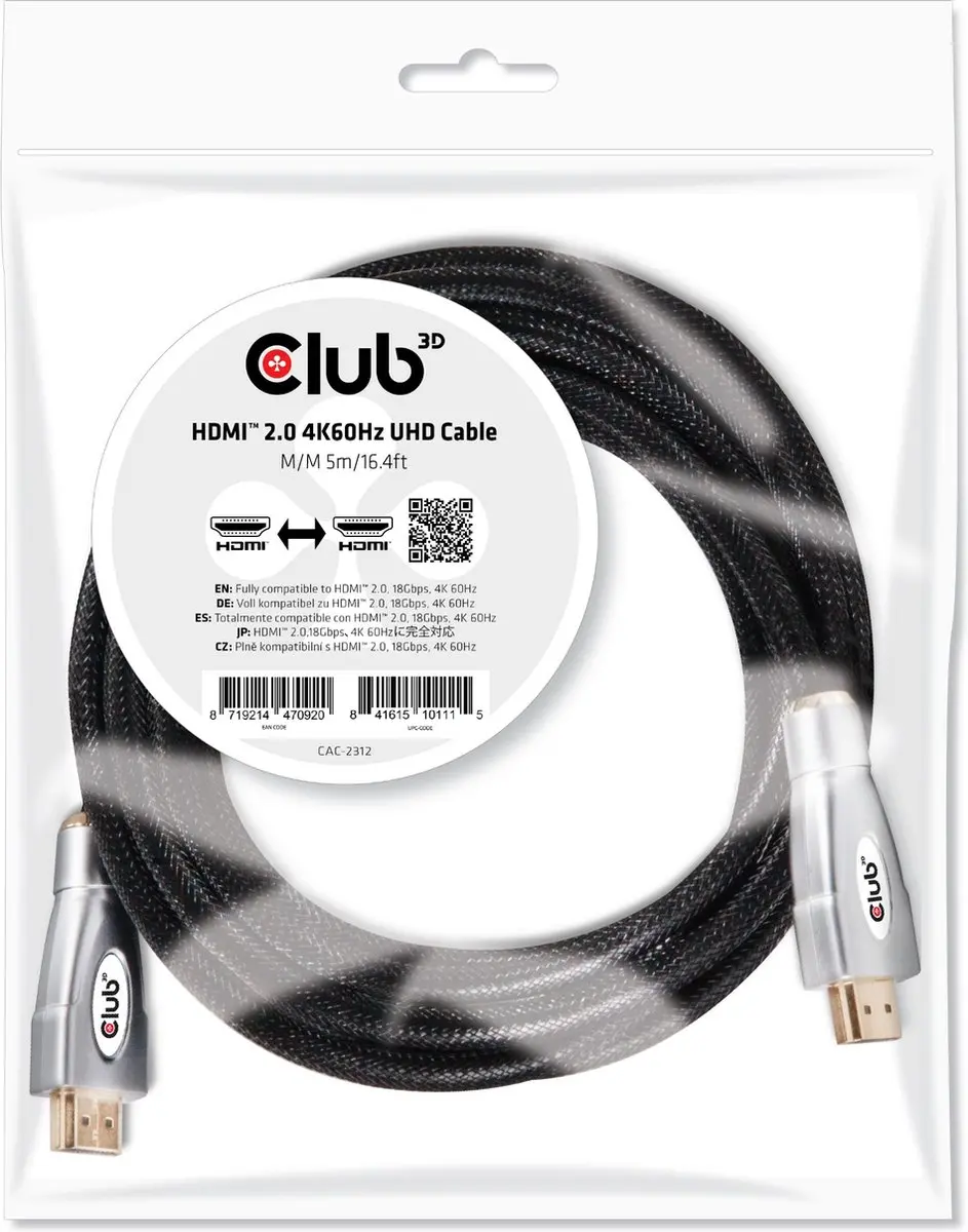 Club 3D HDMI 2.0 Kabel 4K60Hz 5m