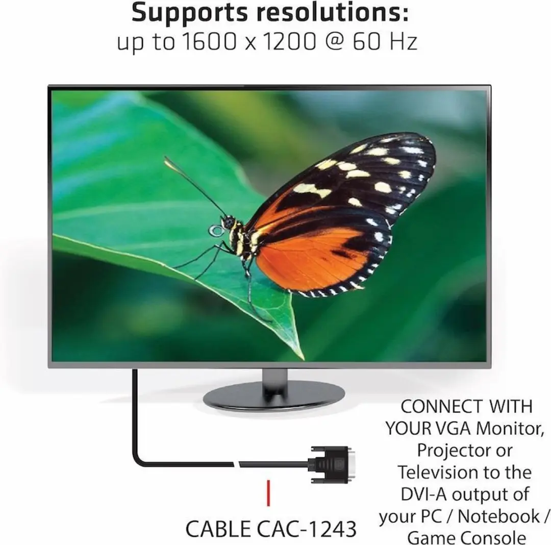 Club3D DVI-A naar VGA Kabel 3m - Zwart - afbeelding 6 van 6