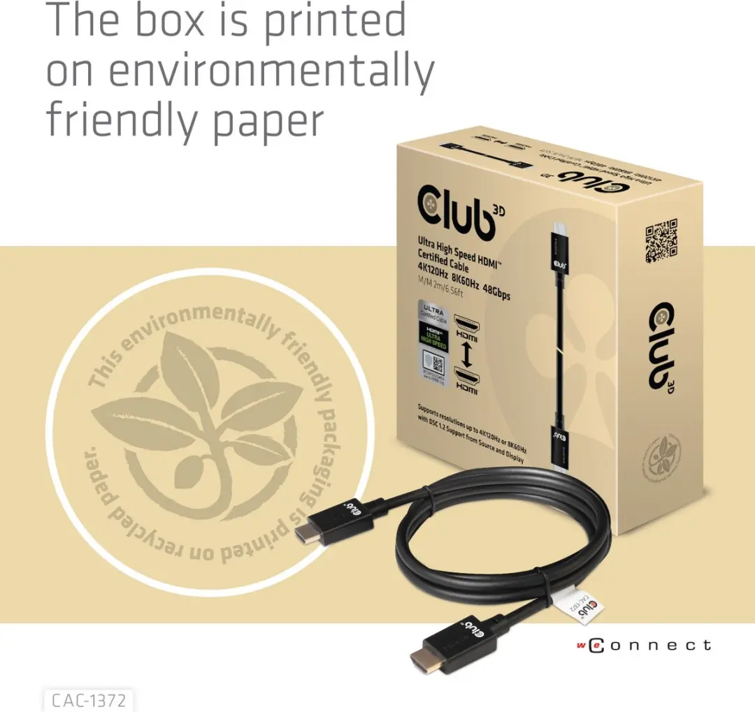 Club 3D HDMI-kabel CAC-1372 2.00m - 8K/10K UHD - Zwart