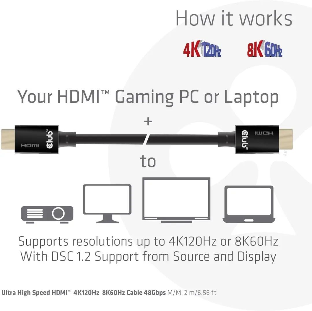Club 3D HDMI-kabel CAC-1372 2.00m - 8K/10K UHD - Zwart