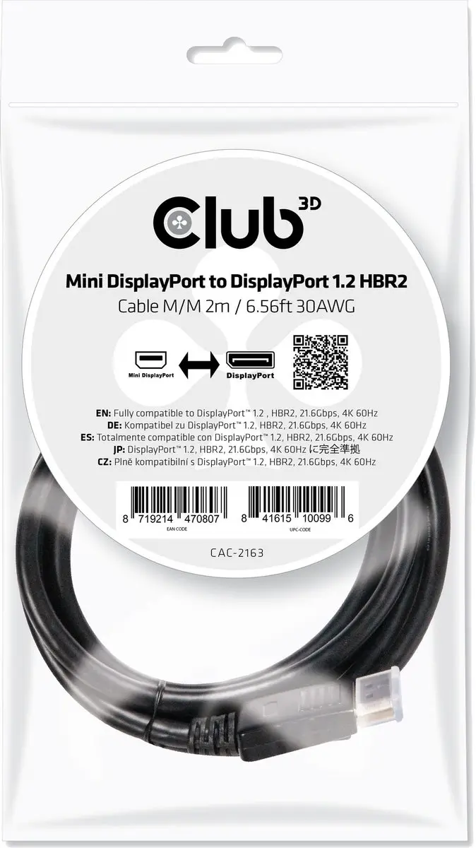 Club 3D CAC-2163 Mini DisplayPort naar DisplayPort 1.2