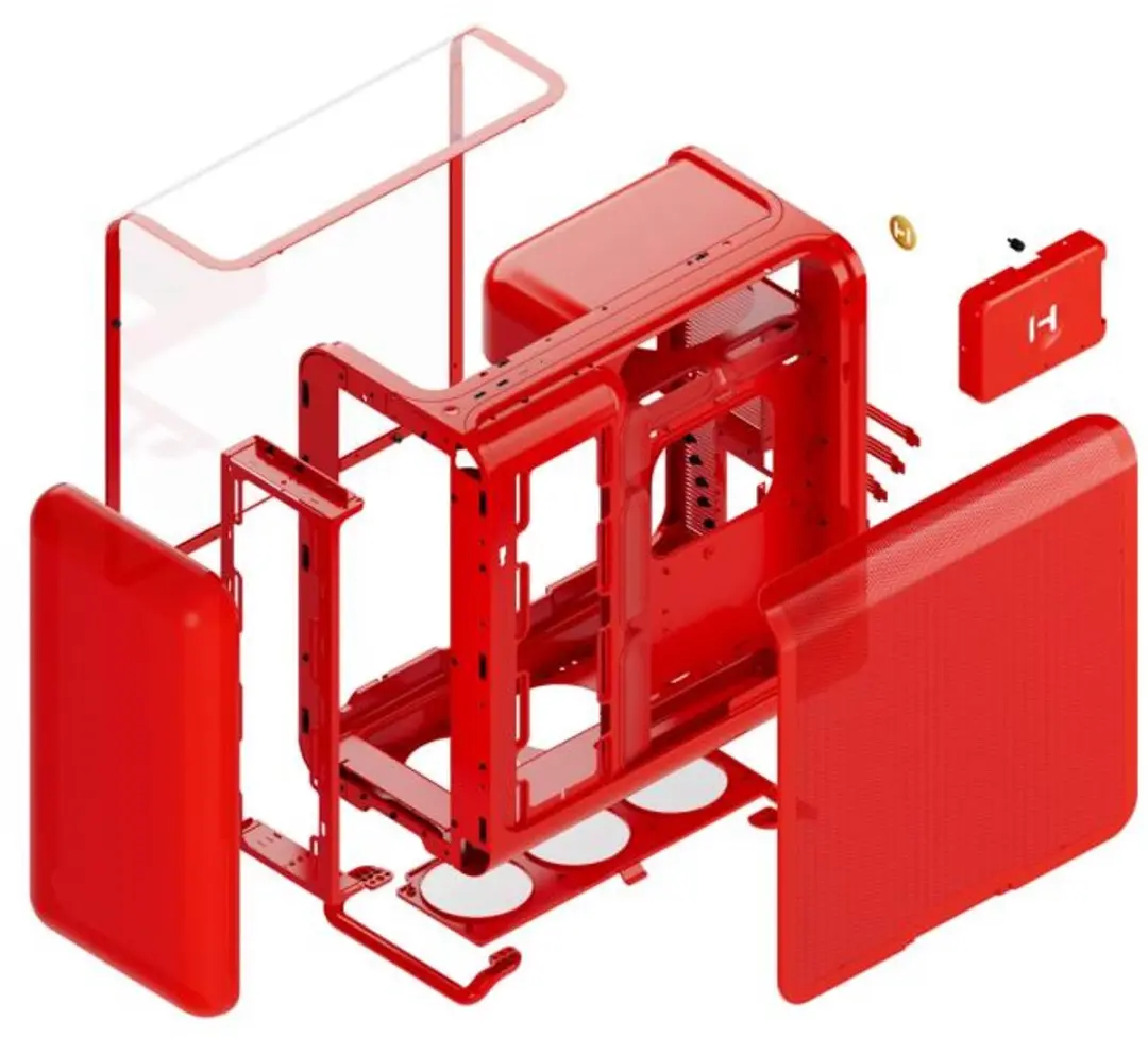 HYTE X50 CS-HYTE-X50G-RR Mid Tower Behuizing - Rood