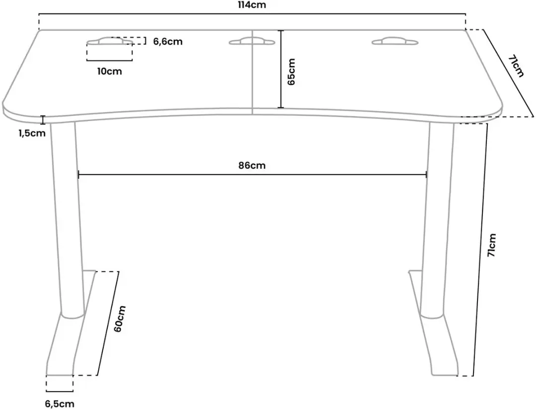 Arozzi Arena Klein Gaming Bureau - Muismat 114cm - Puur Zwart