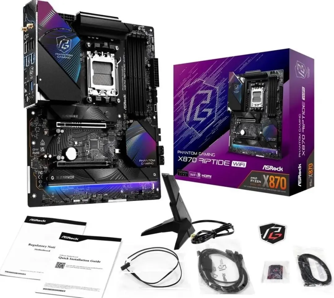 ASRock X870 Riptide WiFi AM5 Moederbord - ATX - Wi-Fi 7