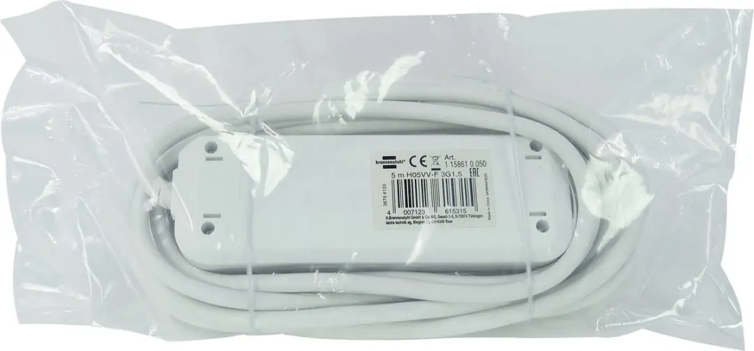 Brennenstuhl Eco-Line 3G1,5 Stekkerdoos 3-voudig - 5m - Wit