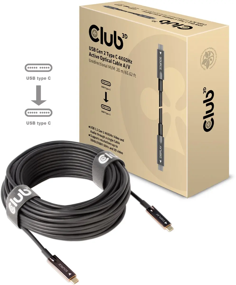 Club3D CAC-1589 USB-C Actieve Kabel 4K 60Hz