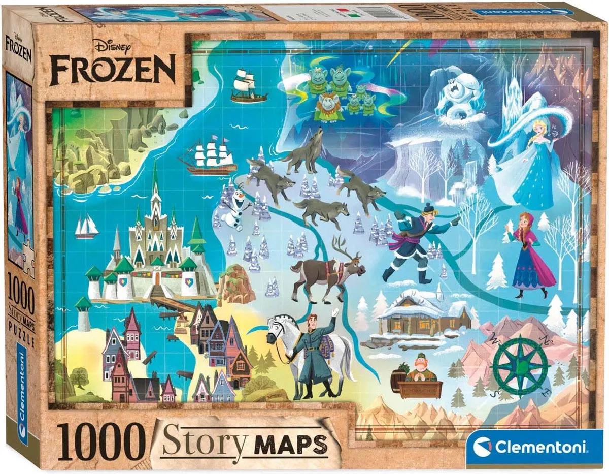 Clementoni Disney Maps Frozen Puzzel 1000 Stukjes - Multi Kleur