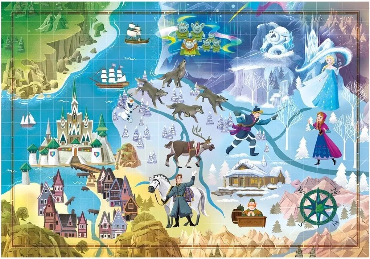 Clementoni Disney Maps Frozen Puzzel 1000 Stukjes - Multi Kleur
