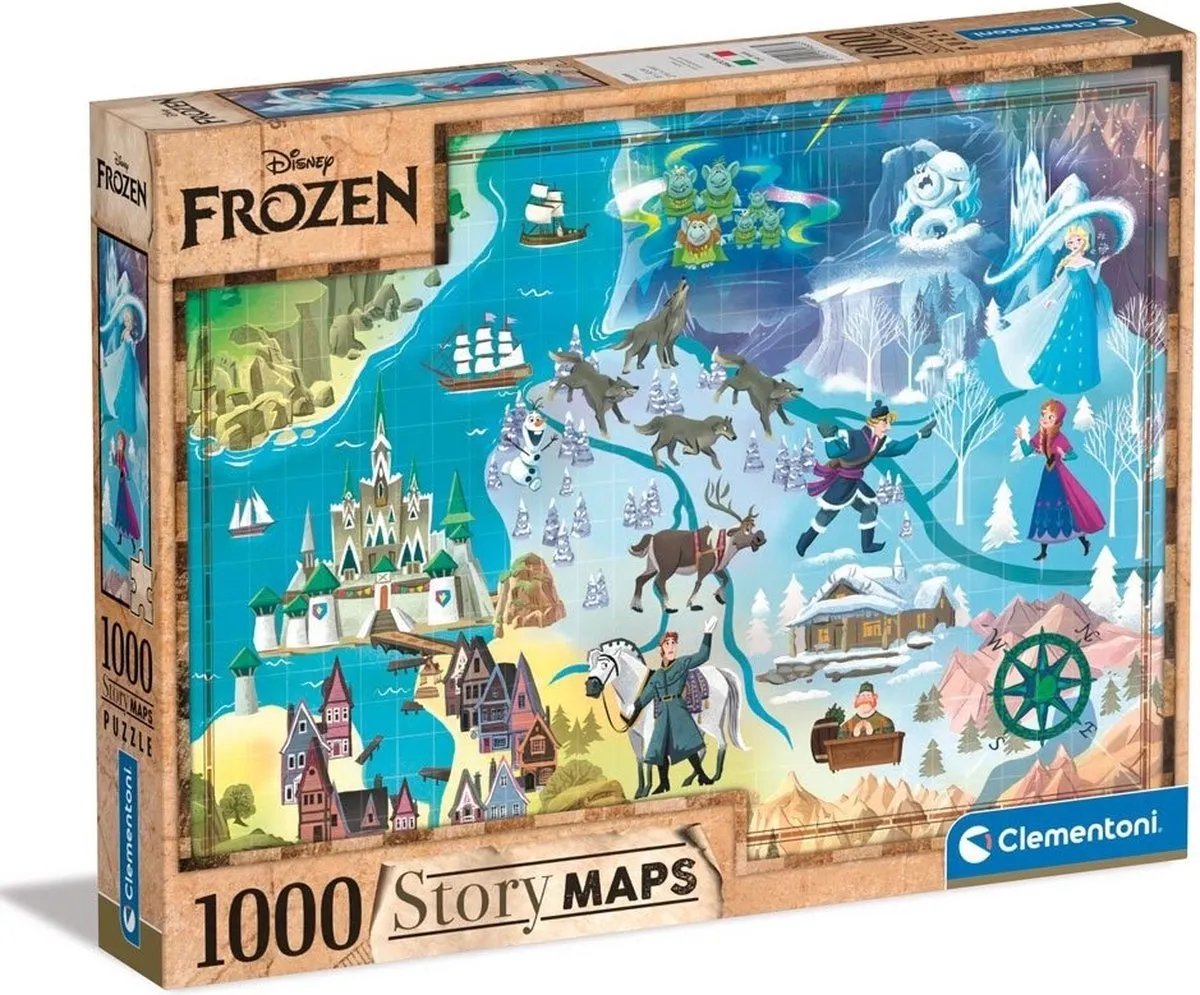 Clementoni Disney Maps Frozen Puzzel 1000 Stukjes - Multi Kleur