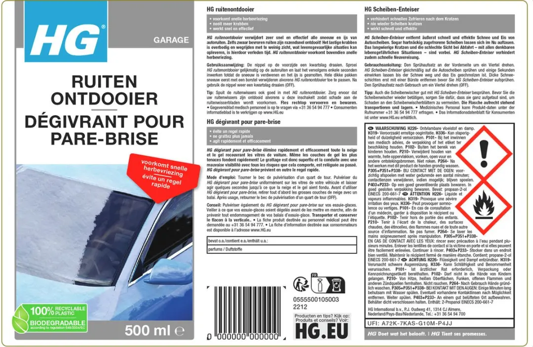 HG Ruitenontdooier 500ml