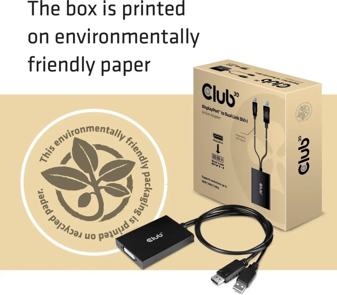 Club3D CAC-1010 DisplayPort naar Dual Link DVI-D Adapter - Zwart