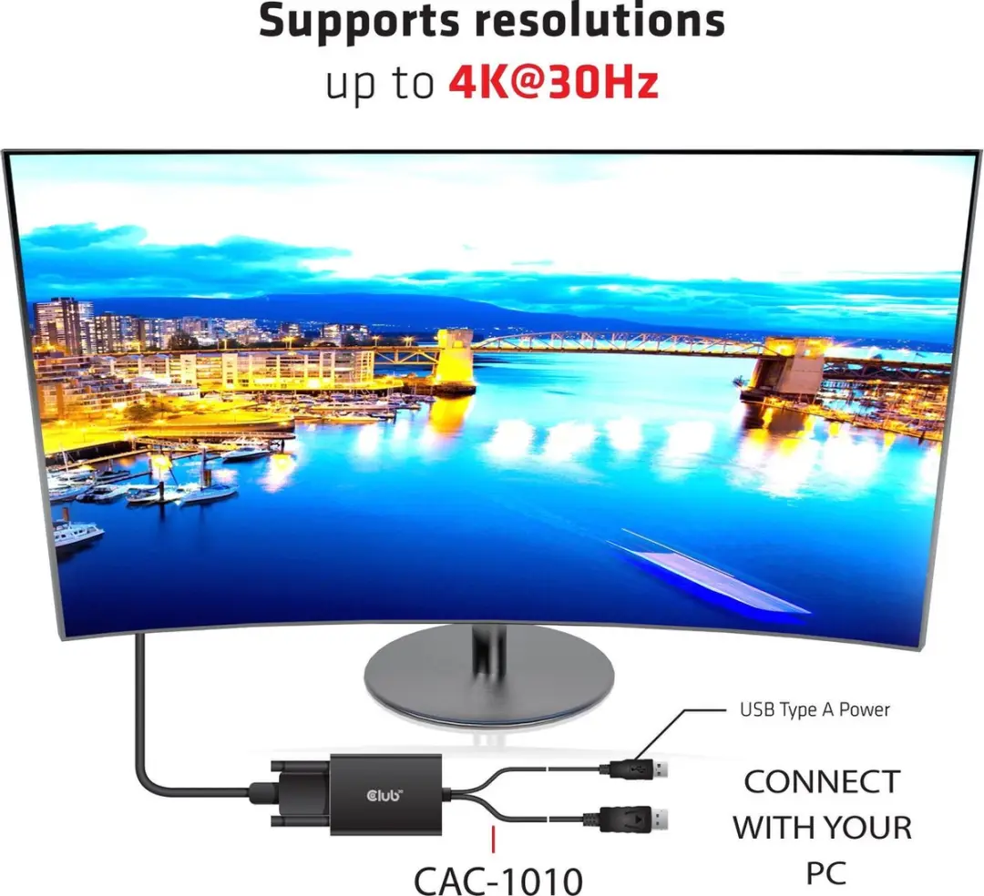 Club3D CAC-1010 DisplayPort naar Dual Link DVI-D Adapter - Zwart