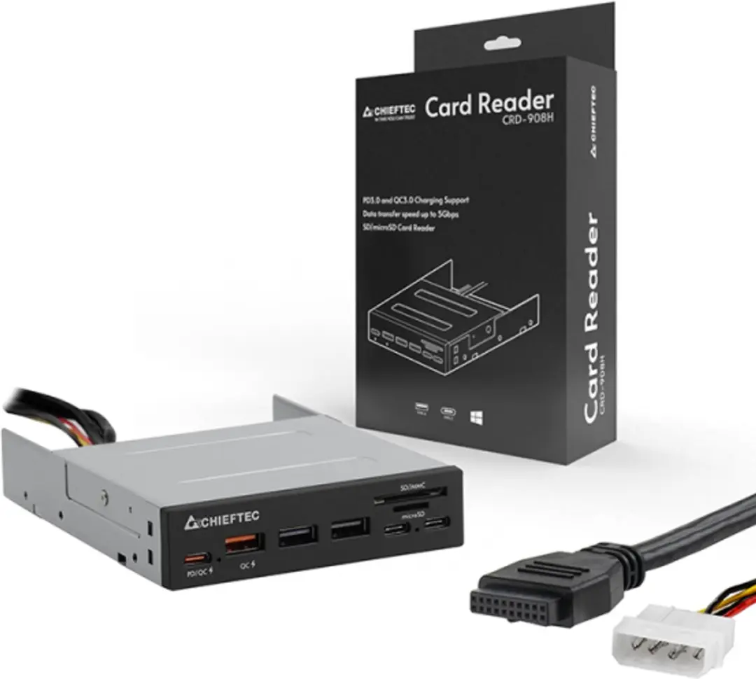 Chieftec CRD-908H MicroSD Kaartlezer USB 3.2 Gen 1 - Zwart